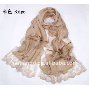2016 latest two layer fashion lace scarf